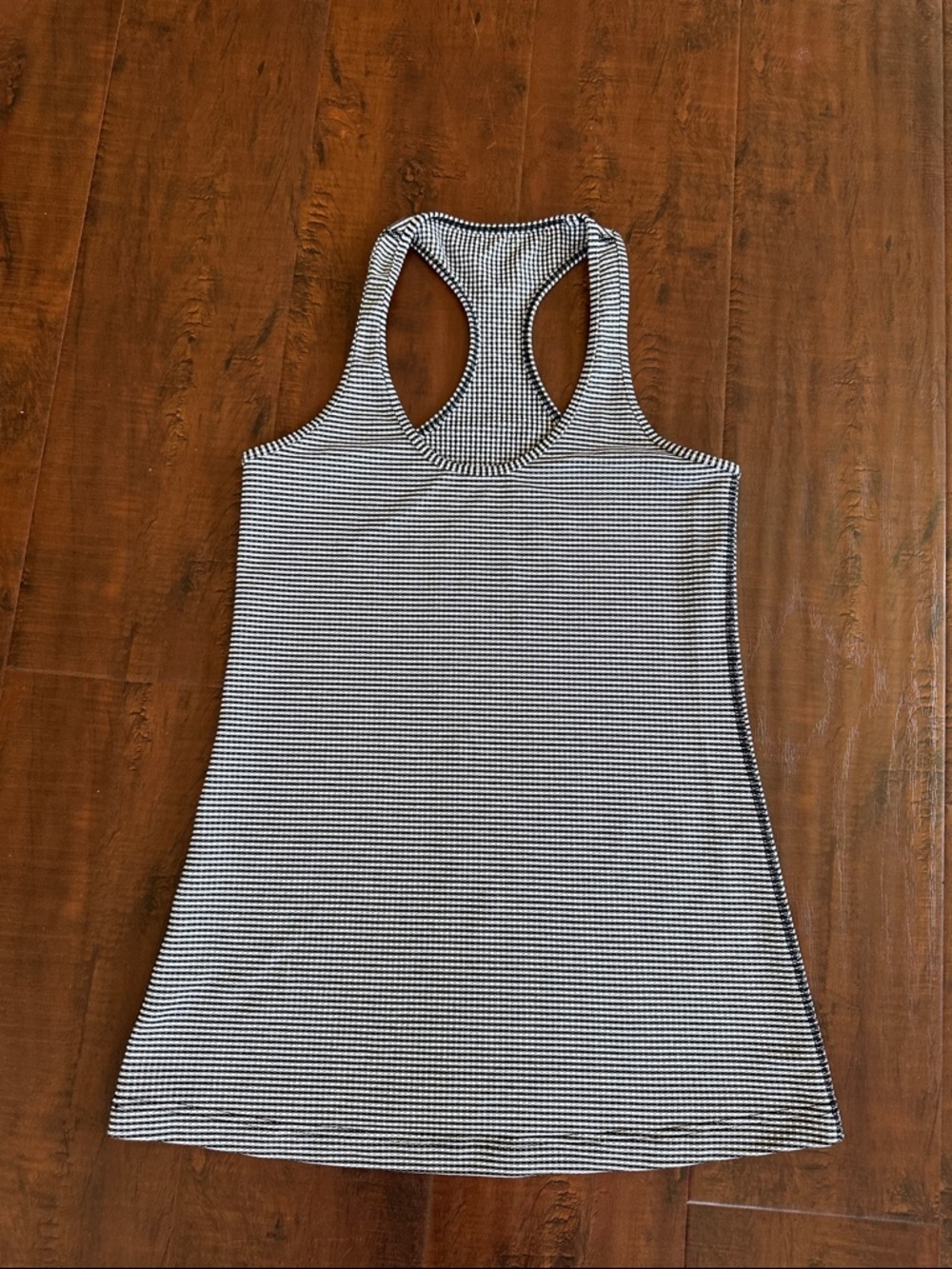 lululemon athletica Black and White Striped Racerback Tank